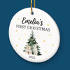Custom Ceramic First Christmas Ornament - Personalized Christmas Baby Shower, Gifts For New Moms, New Dads, New Parents - All Is Bright With You