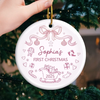 Custom Baby First Christmas Ceramic Ornament - Personalized Christmas Baby Shower, Gender Reveal Gifts For New Moms, New Dads, New Parents - Tiny Wonder