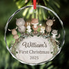 Custom Baby First Christmas Glass Ornament - Personalized Christmas Baby Shower, Gifts For New Moms, New Dads, New Parents - Tiny Wonder, Big Joy