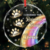 Custom Circle Glass Ornament - Personalized Pet Christmas Memorial Sympathy Gifts For Dogs, Cats - Crossed the Rainbow Loved