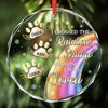 Custom Circle Glass Ornament - Personalized Pet Christmas Memorial Sympathy Gifts For Dogs, Cats - Crossed the Rainbow Loved