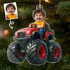 Custom Photo Acrylic Ornament - Personalized Christmas Birthday Gifts For Kids - Little Adventures Ride With Joy