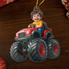 Custom Photo Acrylic Ornament - Personalized Christmas Birthday Gifts For Kids - Little Adventures Ride With Joy