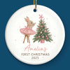 Custom Baby First Christmas Ceramic Ornament - Personalized Christmas Baby Shower, Gender Reveal Gifts For New Moms, New Dads, New Parents - Little Joy Big Love