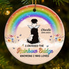 Custom Rainbow Bridge Ceramic Ornament - Personalized Pet Christmas Memorial Sympathy Gifts For Dogs - My Sky Companion