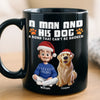 Custom Black Mug - Personalized Christmas Birthday Gifts For Dog Lovers, Dog Dad And Mom - A Man And His Dog, Unbreakable Bond