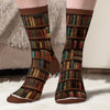 Custom Crew Socks - Personalized Bookish Gifts For Book Lovers, Bookworms, Dog Dad And Mom - Pages With Pawprints