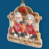 Custom Crochet Acrylic Ornament - Personalized Anniversary Christmas Wedding Gifts For Husband And Wife, Him And Her - Crochet Couple, Knitted In Time