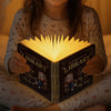 Custom Foldable LED Magic Book Lamp - Personalized Bookish Gifts For Book Lovers, Bookworms, Readers - Light Up Your Library