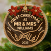 Custom Crochet Acrylic Ornament - Personalized Anniversary Christmas Wedding Gifts For Husband And Wife, Him And Her - From I Do To Merry