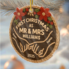 Custom Crochet Acrylic Ornament - Personalized Anniversary Christmas Wedding Gifts For Husband And Wife, Him And Her - From I Do To Merry