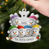 Custom Snowman Acrylic Ornament - Personalized Christmas Birthday Gifts For Mom, Dad, Kids - Warm Hearts Together