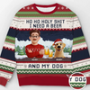 Custom Unisex Ugly Sweatshirt - Personalized Christmas Birthday Gifts For Dog Lovers, Dog Dad And Mom - Dear Santa, Just Bring Beer