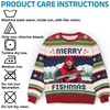 Custom Photo Unisex Ugly Sweatshirt - Personalized Christmas Birthday Fishing Gifts For Fisherman - This Fishmas, I’m The Real Catch