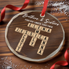 Custom Scrabble Circle Glass Ornament - Personalized Christmas Birthday Gifts For Brother, Sister, Best Friends - Side By Side Through Every Step