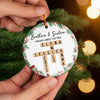 Custom Scrabble Ceramic Ornament - Personalized Christmas Birthday Gifts For Brother, Sister, Best Friends - Love Spelled Here