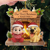 Custom First Christmas Acrylic Ornament - Personalized Christmas Baby Shower, Gender Reveal Gifts For New Moms, New Dads, New Parents, Dog Dad And Mom - Too Cute For The Naughty List