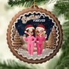 Custom Besties Forever Acrylic Ornament - Personalized Best Friend Christmas Birthday Gifts For Women, Besties, Sisters, BFF - Different Roots Same Soul