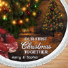 Custom First Christmas Tree Skirt - Personalized Anniversary Christmas Wedding Gifts For Husband And Wife, Him And Her - Our Love Glows Like Christmas Lights