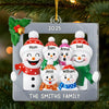 Custom Snowman Acrylic Ornament - Personalized Christmas Birthday Gifts For Mom, Dad, Brother, Sister, Kids - Family Melts The Cold