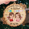 Custom Wood Ornament - Personalized Best Friend Christmas Birthday Gifts For Women, Besties, Sisters, BFF - Snowflakes Sparkle Like Our Friendship