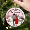 Custom Ceramic Ornament - Personalized Best Friend Christmas Birthday Gifts For Women, Besties, Sisters, BFF - Laughing All The Way Together