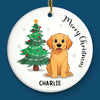 Custom First Christmas Pet Ceramic Ornament - Personalized Christmas Birthday Gifts For Dog Lovers, Cat Lovers, Pet Dad And Mom, New Pet Ornament - Santa Paws Was Here