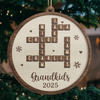 Custom Scrabble Wood Ornament - Personalized Christmas Birthday Gifts For Mom, Dad, Brother, Sister, Kids - Warm Hearts Merry Moments