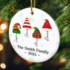 Custom Ceramic Ornament - Personalized Christmas Birthday Gifts For Mom, Dad, Brother, Sister, Kids - Joy Begins Where Family Gathers
