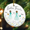 Custom Sea Glass Ceramic Ornament - Personalized Best Friend Birthday Gifts For Women, Besties, Sisters, BFF - Treasures Of The Heart