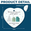 Custom Sea Glass Heart Ceramic Ornament - Personalized Best Friend Christmas Birthday Appreciation Gifts For Friendship, Neighbors, Neighbours, Beach Lovers - Best Neighbor Ever