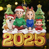 Custom Crochet Acrylic Ornament - Personalized Christmas Birthday Gifts For Family, Dog Cat Lovers - The Golden Year Of Us