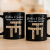 Custom Scrabble Black Mug - Personalized Christmas Birthday Gifts For Brother, Sister - Family Spelled In Joy