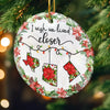 Custom Long Distance Ceramic Ornament - Personalized Best Friend Christmas Birthday Gifts For Women, Besties, Sisters, BFF - Distance Fades Friendship Stays