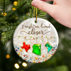 Custom Long Distance Ceramic Ornament - Personalized Best Friend Christmas Birthday Gifts For Women, Besties, Sisters, BFF - Our Bond Travels Every Mile