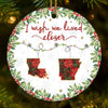Custom Long Distance Ceramic Ornament - Personalized Best Friend Christmas Birthday Gifts For Women, Besties, Sisters, BFF - No Miles Between Hearts