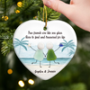 Custom Sea Glass Ceramic Ornament - Personalized Best Friend Christmas Birthday Gifts For Women, Besties, Sisters, BFF, Beach Lovers - Joy Flows Like Waves