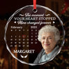 Custom Photo Circle Glass Ornament - Personalized Christmas Memorial Sympathy Gifts For Loss Of Mom, Dad - Missing You With Love