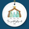 Custom Sea Glass Ceramic Ornament - Personalized Christmas Birthday Gifts For Mom, Dad, Brother, Sister, Kids, Beach Lovers - Family Is My Shore