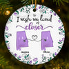 Custom Long Distance Ceramic Ornament - Personalized Best Friend Christmas Birthday Gifts For Women, Besties, Sisters, BFF - Far But Always Connected