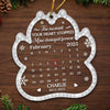 Custom Acrylic Ornament - Personalized Pet Christmas Memorial Sympathy Gifts For Dogs, Cats - Love Leaves Gentle Pawprints
