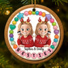 Custom Ceramic Ornament - Personalized Best Friend Christmas Birthday Gifts For Women, Besties, Sisters, BFF - Sunshine Feels Better With You