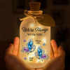 Custom Cardinal Glass Bottle LED Light - Personalized Christmas Memorial Sympathy Gifts For Loss Of Mom, Dad - Always Remembered Always Loved