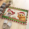 Custom Home Decor Decorative Mat - Personalized Christmas Birthday Gifts For Dog Cat Lovers, Dog Dad And Mom, Cat Owners - Merry Chaos And Happy Paws