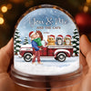 Custom Acrylic Snow Globe - Personalized Anniversary Christmas Wedding Gifts For Husband And Wife, Gifts For Cat Lovers, Cat Mom And Dad - You Me And The Cat
