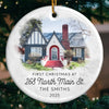 Custom Photo There's Snow Place Like Home - Family Personalized Custom Ornament - Ceramic Round Shaped - Christmas Gift For Family Members, First Christmas
