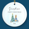 Custom Baby First Christmas Ceramic Ornament - Personalized Christmas Baby Shower, Gender Reveal Gifts For New Moms, New Dads, New Parents - Wonder Wrapped In Swaddles