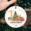 Custom Baby First Christmas Ceramic Ornament - Personalized Christmas Baby Shower, Gender Reveal Gifts For New Moms, New Dads, New Parents - Love At Every Snuggle