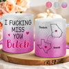 Custom Long Distance 11OZ Glitter Matte Ceramic Mug - Personalized Best Friend Birthday Gifts For Women, Besties, Sisters, BFF - I Miss Your Face