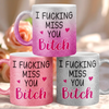 Custom Long Distance 11OZ Glitter Matte Ceramic Mug - Personalized Best Friend Birthday Gifts For Women, Besties, Sisters, BFF - I Miss Your Face